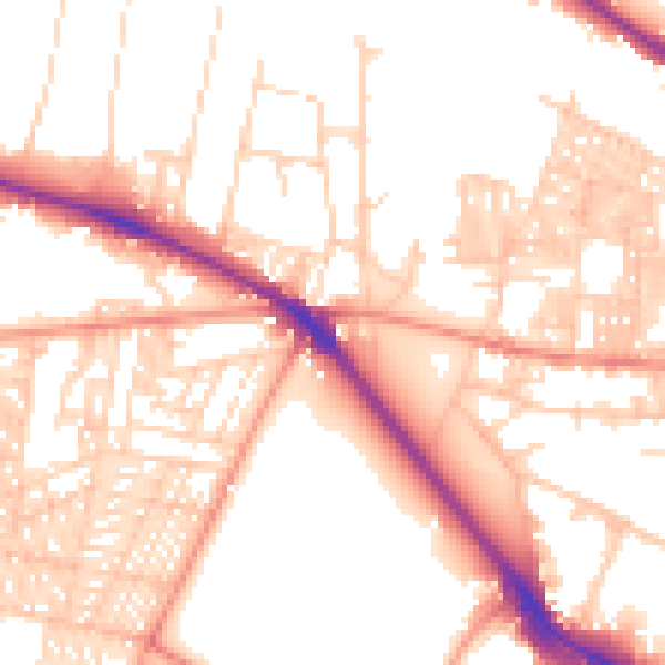 Daytime road noise heatmap for LS6 2NW