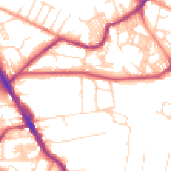 Daytime road noise heatmap for LS6 2QT