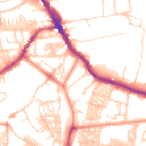 Daytime road noise heatmap for LS6 3AD