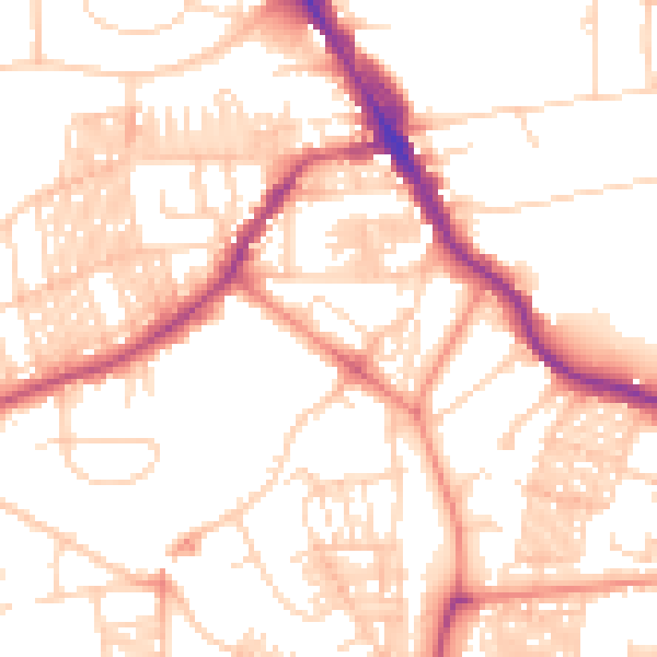 Daytime road noise heatmap for LS6 3AE