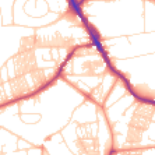 Daytime road noise heatmap for LS6 3BG