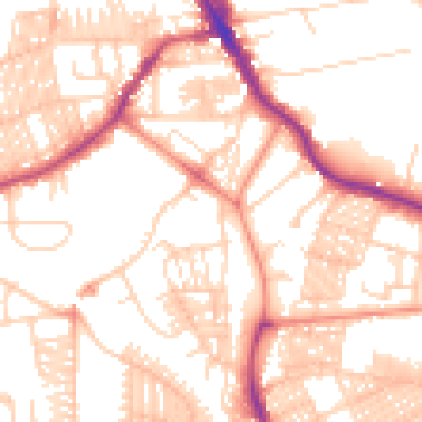 Daytime road noise heatmap for LS6 3BP