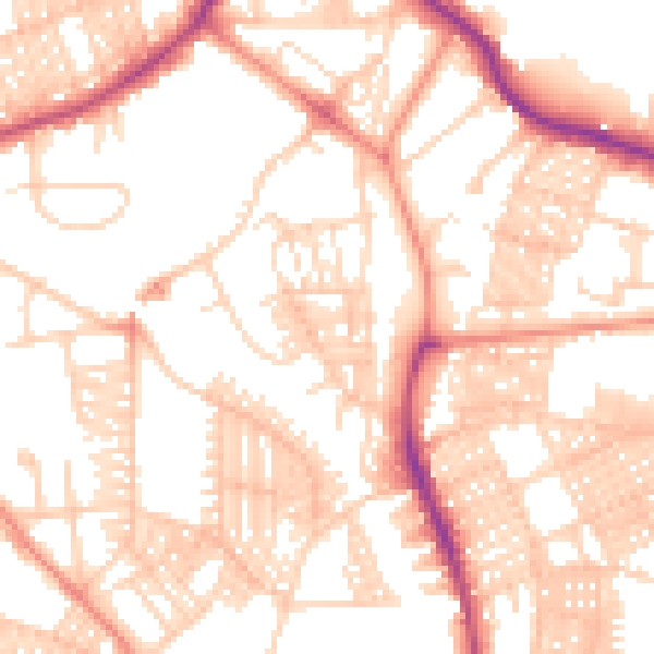 Daytime road noise heatmap for LS6 3DG