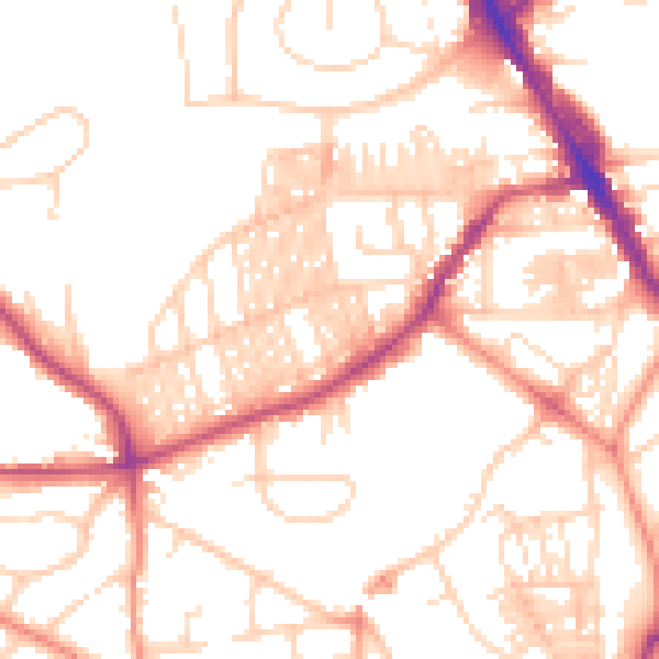 Daytime road noise heatmap for LS6 3EP