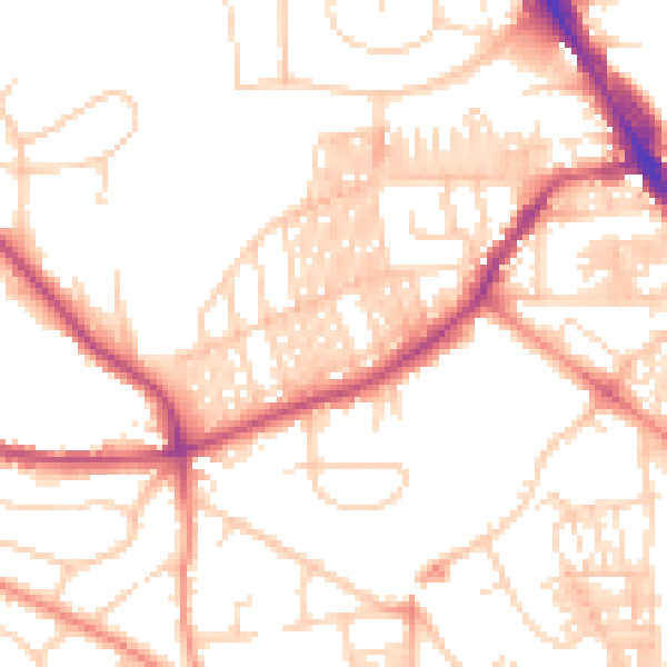 Daytime road noise heatmap for LS6 3ES