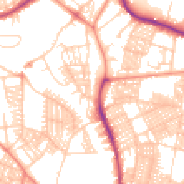 Daytime road noise heatmap for LS6 3FG
