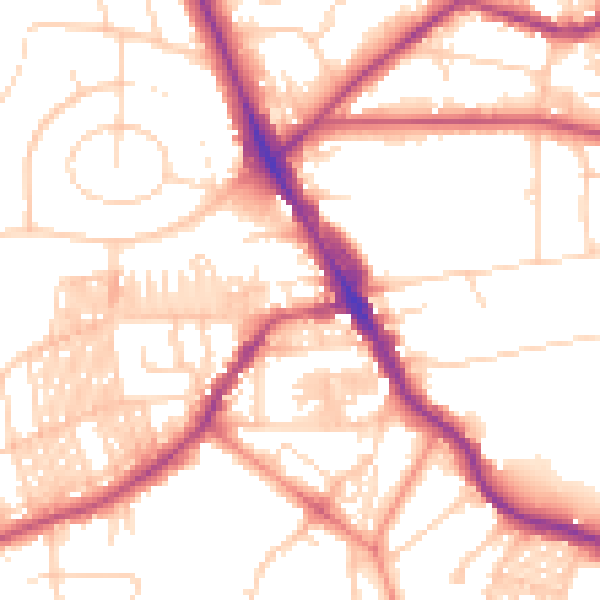 Daytime road noise heatmap for LS6 3HE