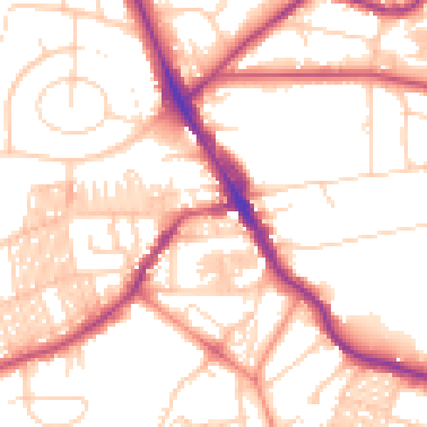 Daytime road noise heatmap for LS6 3HG