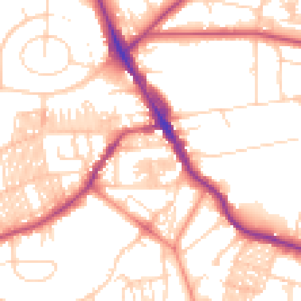 Daytime road noise heatmap for LS6 3HN