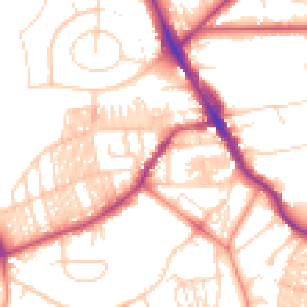 Daytime road noise heatmap for LS6 3HU