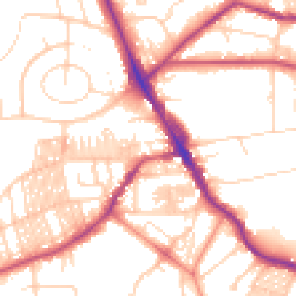 Daytime road noise heatmap for LS6 3HY