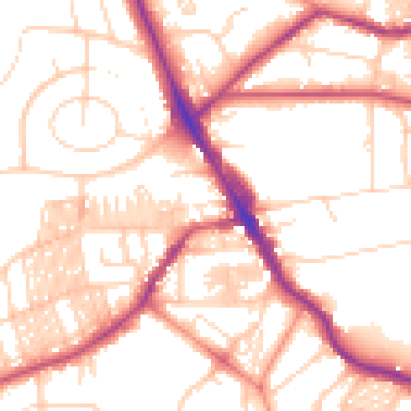 Daytime road noise heatmap for LS6 3HZ