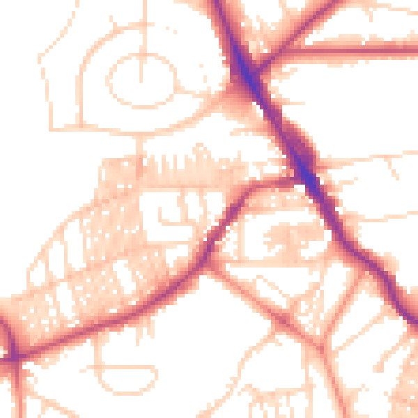 Daytime road noise heatmap for LS6 3JL