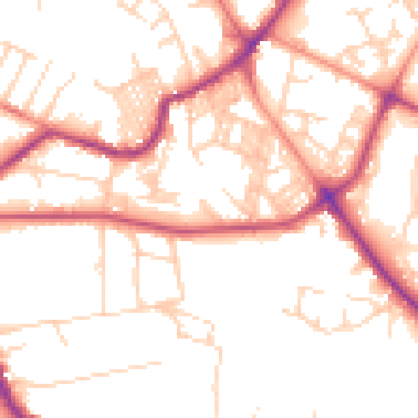 Daytime road noise heatmap for LS6 4AQ