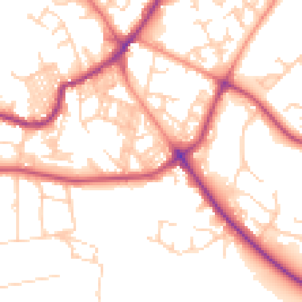 Daytime road noise heatmap for LS6 4AR