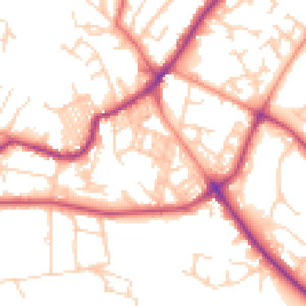 Daytime road noise heatmap for LS6 4AT