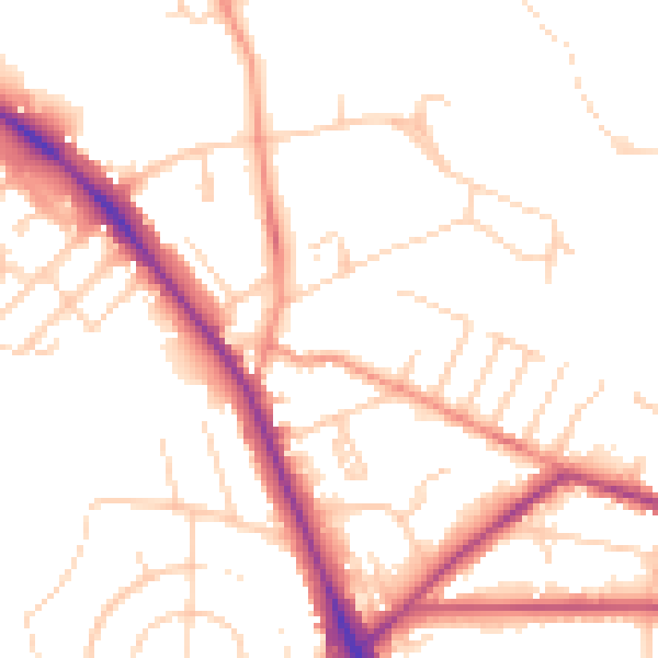 Daytime road noise heatmap for LS6 4BW