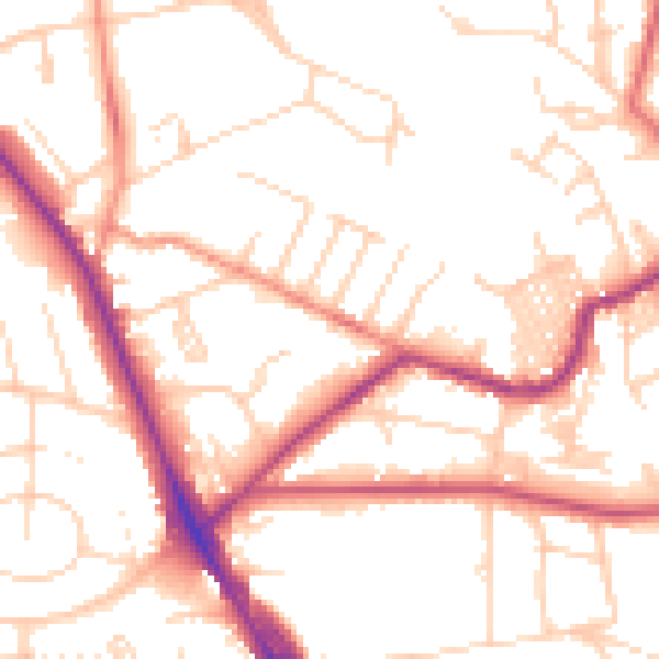 Daytime road noise heatmap for LS6 4DA