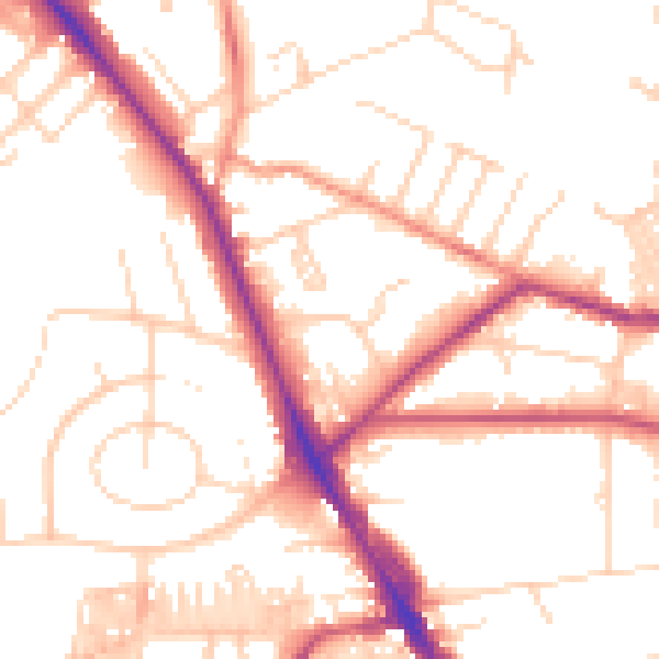 Daytime road noise heatmap for LS6 4DN