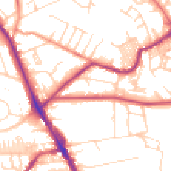 Daytime road noise heatmap for LS6 4DP