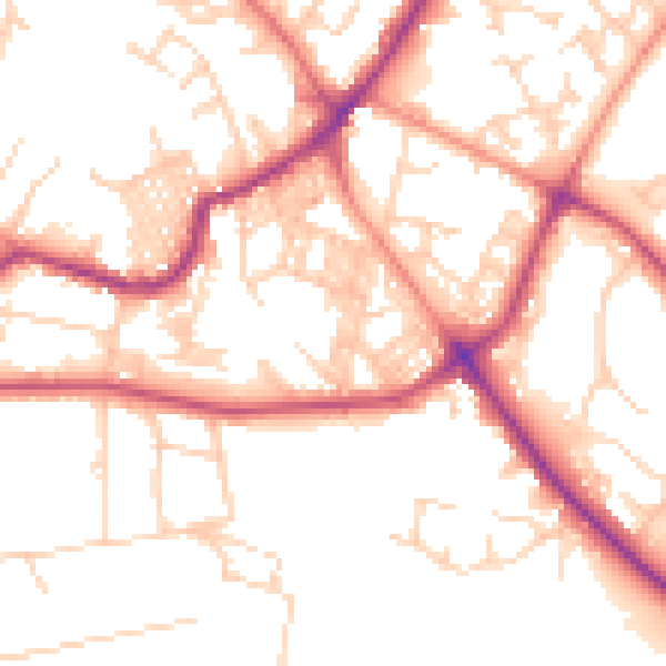 Daytime road noise heatmap for LS6 4DQ
