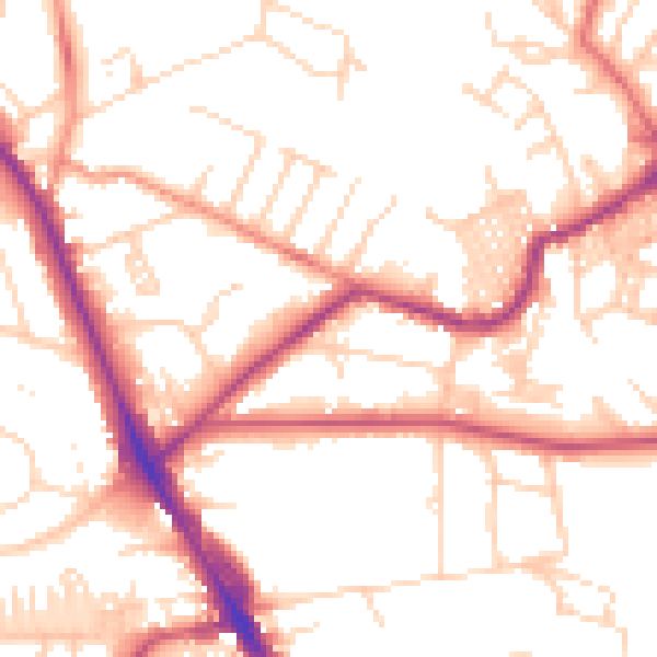 Daytime road noise heatmap for LS6 4EA