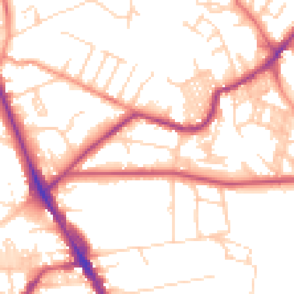 Daytime road noise heatmap for LS6 4EB