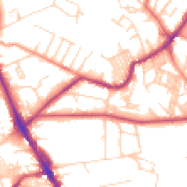Daytime road noise heatmap for LS6 4ED