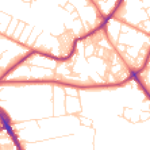 Daytime road noise heatmap for LS6 4EH