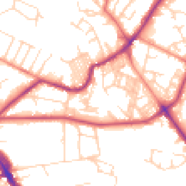 Daytime road noise heatmap for LS6 4EJ