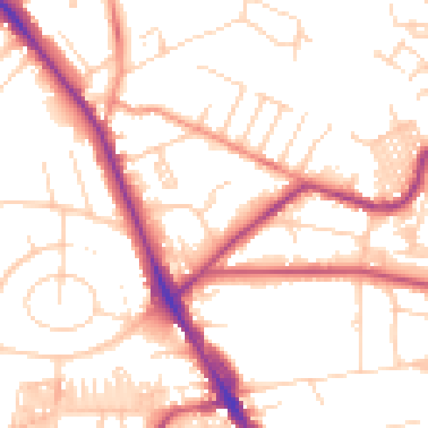 Daytime road noise heatmap for LS6 4FH