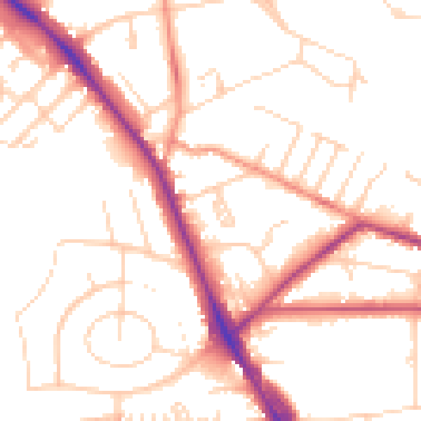 Daytime road noise heatmap for LS6 4FJ