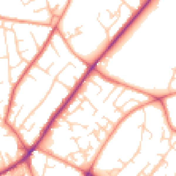 Daytime road noise heatmap for LS6 4JH