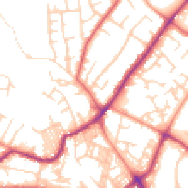 Daytime road noise heatmap for LS6 4JP