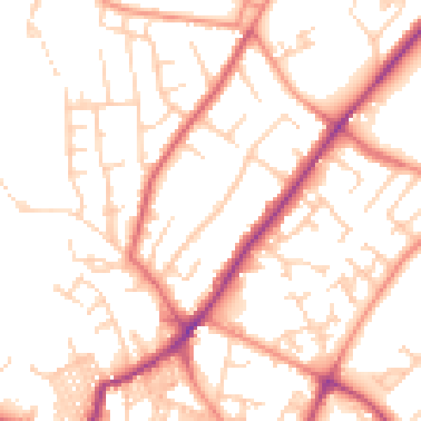 Daytime road noise heatmap for LS6 4JX