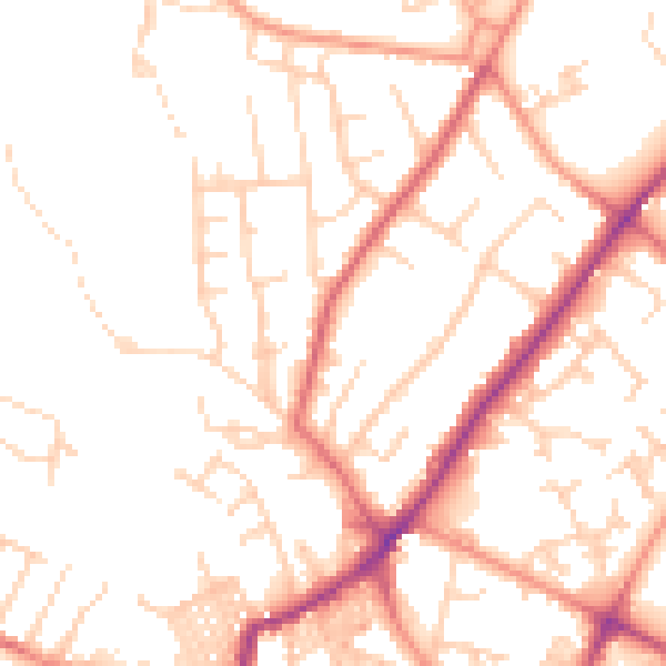 Daytime road noise heatmap for LS6 4NP