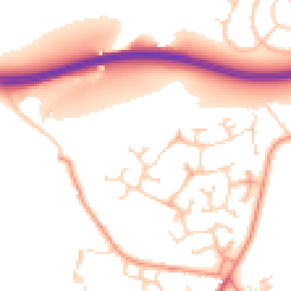 Daytime road noise heatmap for LS6 4QS