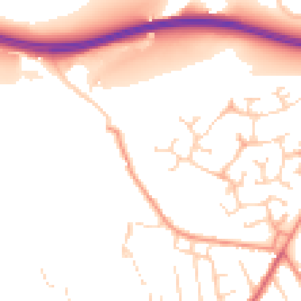 Daytime road noise heatmap for LS6 4QZ