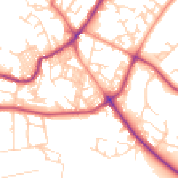 Daytime road noise heatmap for LS6 4RH