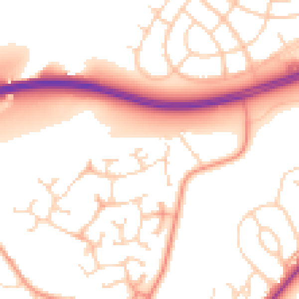 Daytime road noise heatmap for LS6 4RS