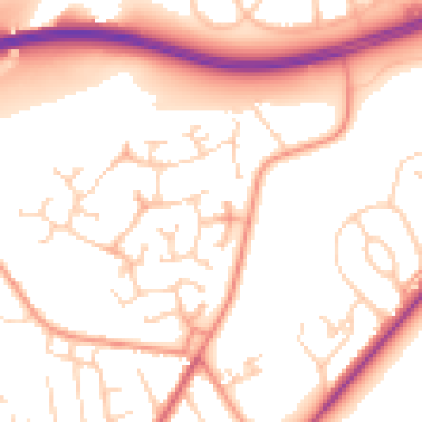 Daytime road noise heatmap for LS6 4SA