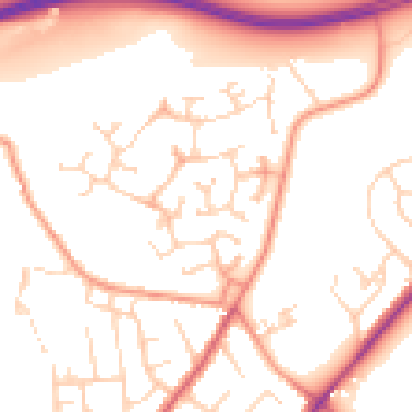 Daytime road noise heatmap for LS6 4SF