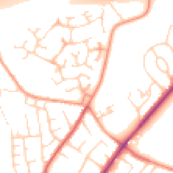 Daytime road noise heatmap for LS6 4SN