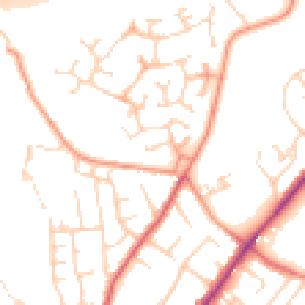 Daytime road noise heatmap for LS6 4SP