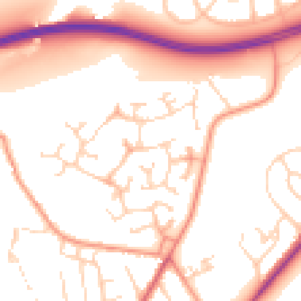 Daytime road noise heatmap for LS6 4SQ