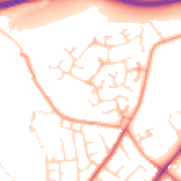 Daytime road noise heatmap for LS6 4SR