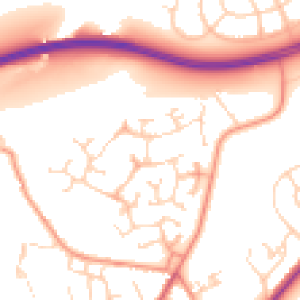 Daytime road noise heatmap for LS6 4SS