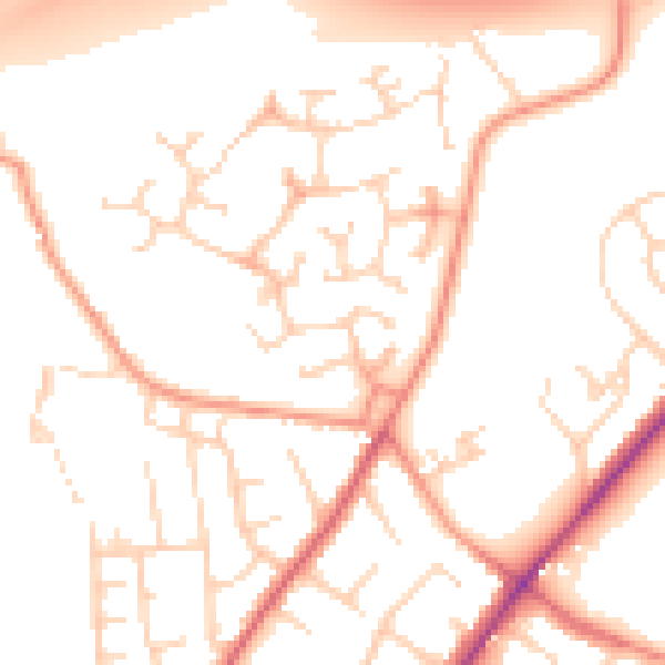 Daytime road noise heatmap for LS6 4SW