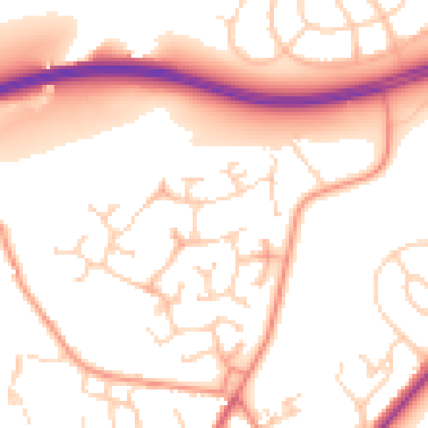 Daytime road noise heatmap for LS6 4SY