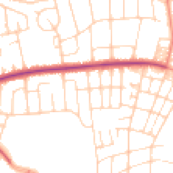 Daytime road noise heatmap for LS8 1AD